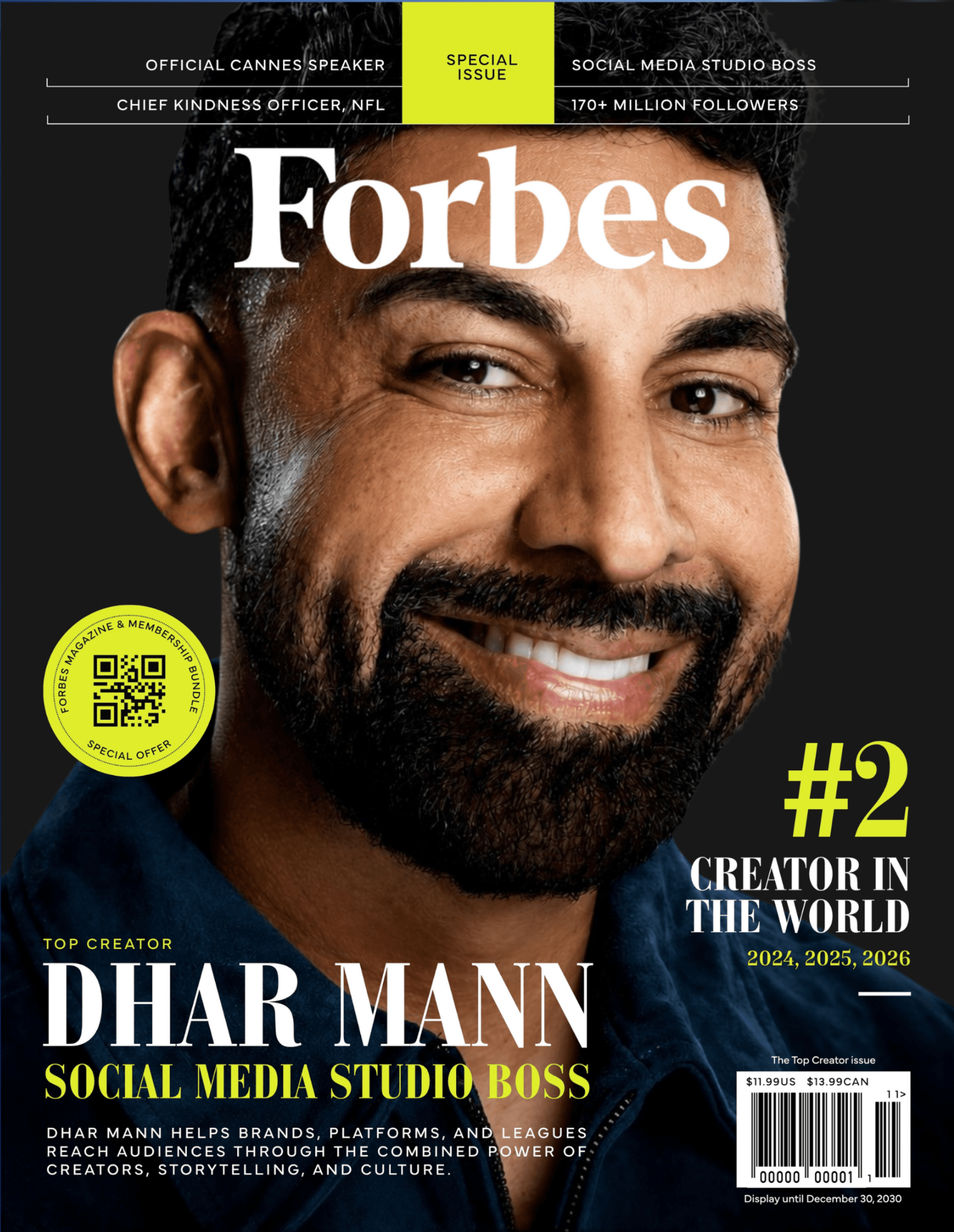 Forbes magazine cover featuring Dhar Mann