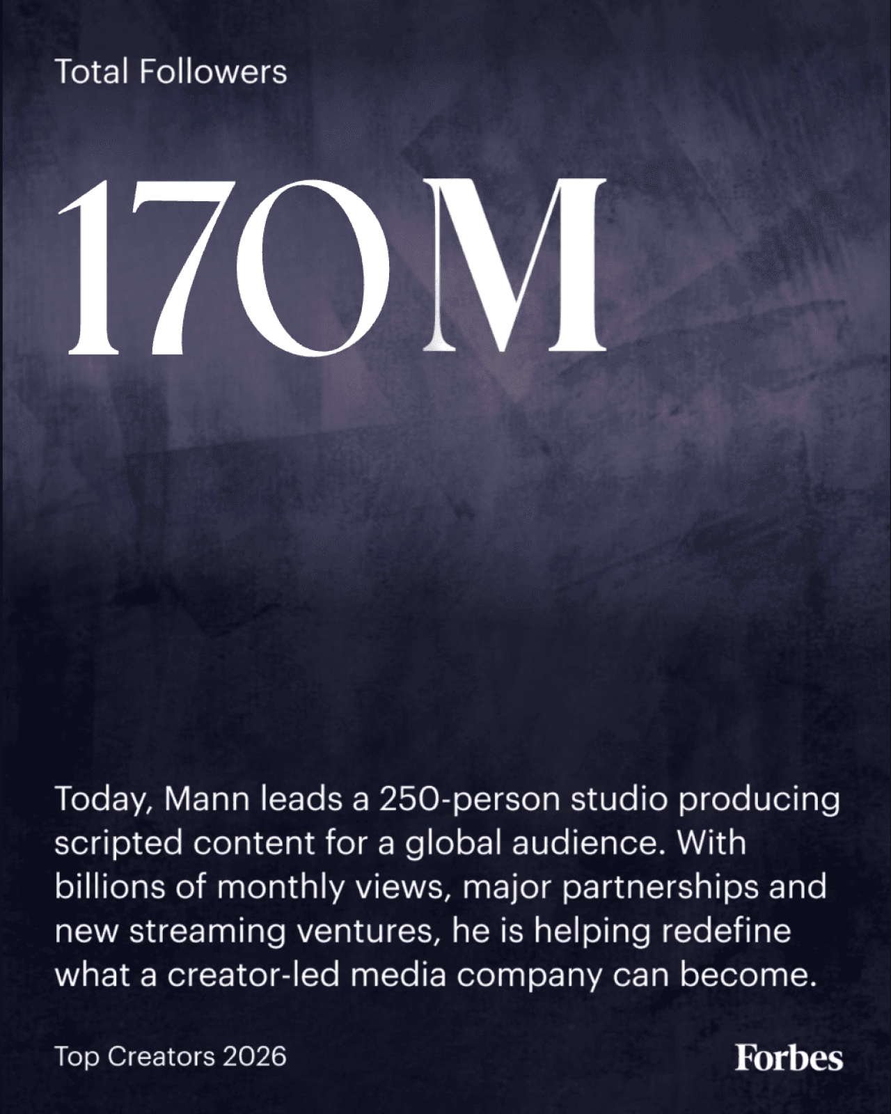 Forbes Top Creators 2026 — 137M total followers